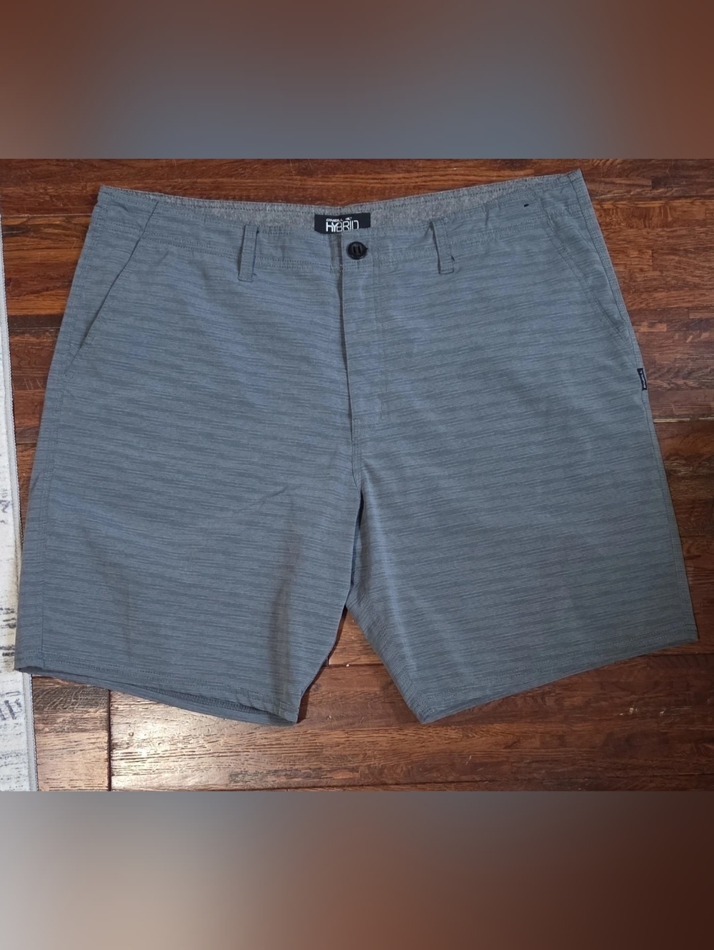 O'Neill Men's Gray Striped Hybrid Shorts 36